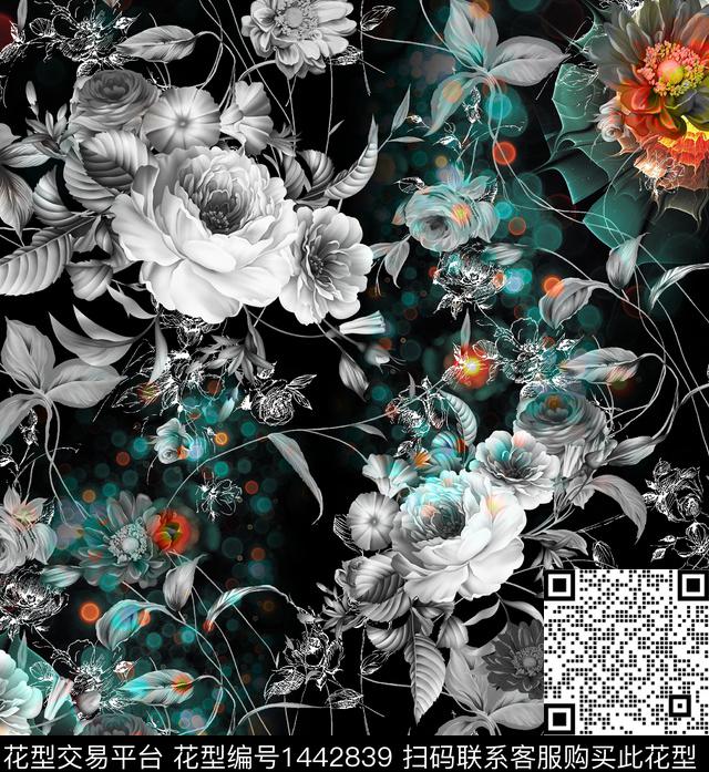 数码华亿平台定位花扎染华亿平台数码印花华亿平台下载（图片编号: 1442839） - 瓦栏（Walan）