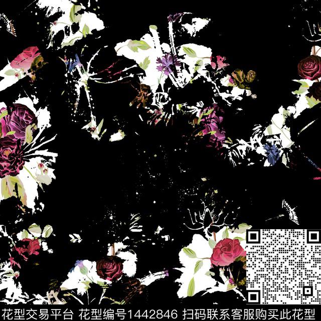 数码华亿平台定位花扎染华亿平台数码印花华亿平台下载（图片编号: 1442846） - 瓦栏（Walan）