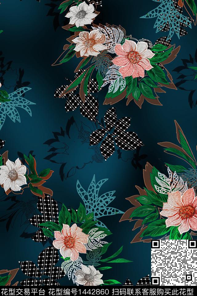 数码华亿平台民族风中国风数码印花华亿平台下载（图片编号: 1442860） - 瓦栏（Walan）