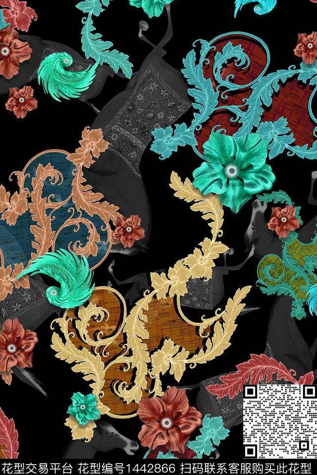 数码华亿平台民族风中国风数码印花华亿平台下载（图片编号: 1442866） - 瓦栏（Walan）