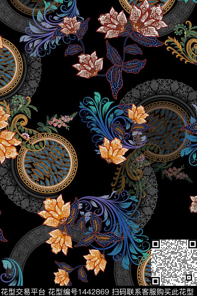 数码华亿平台民族风中国风数码印花华亿平台下载（图片编号: 1442869） - 瓦栏（Walan）