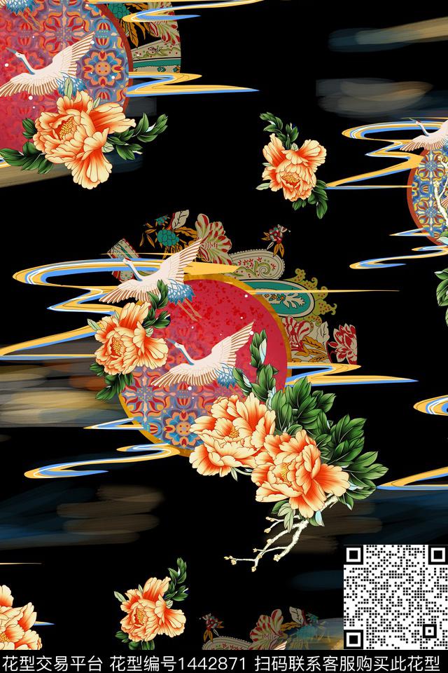 数码华亿平台民族风中国风数码印花华亿平台下载（图片编号: 1442871） - 瓦栏（Walan）