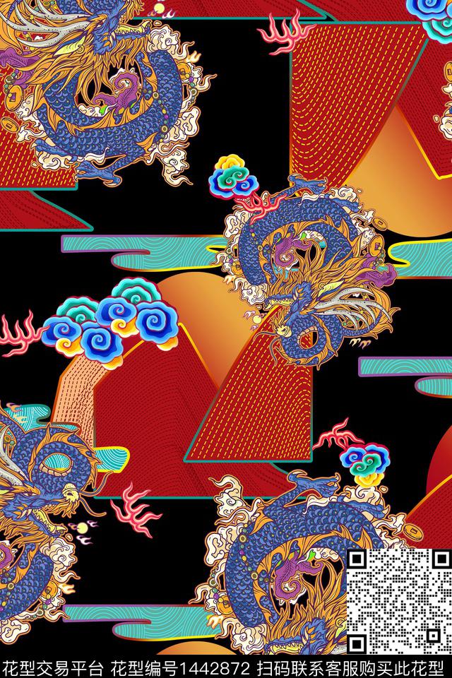 数码华亿平台民族风中国风数码印花华亿平台下载（图片编号: 1442872） - 瓦栏（Walan）