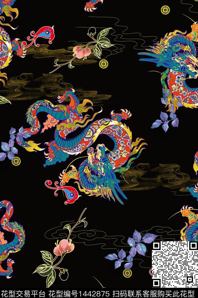 数码华亿平台民族风中国风数码印花华亿平台下载（图片编号: 1442875） - 瓦栏（Walan）