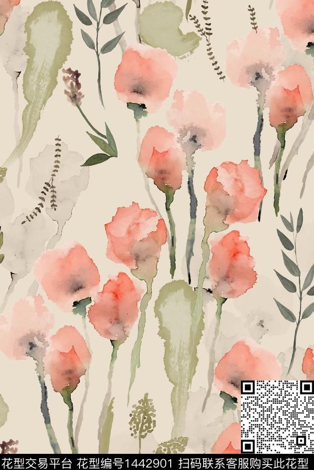 抽象真丝年轻女性数码印花华亿平台下载（图片编号: 1442901） - 瓦栏（Walan）