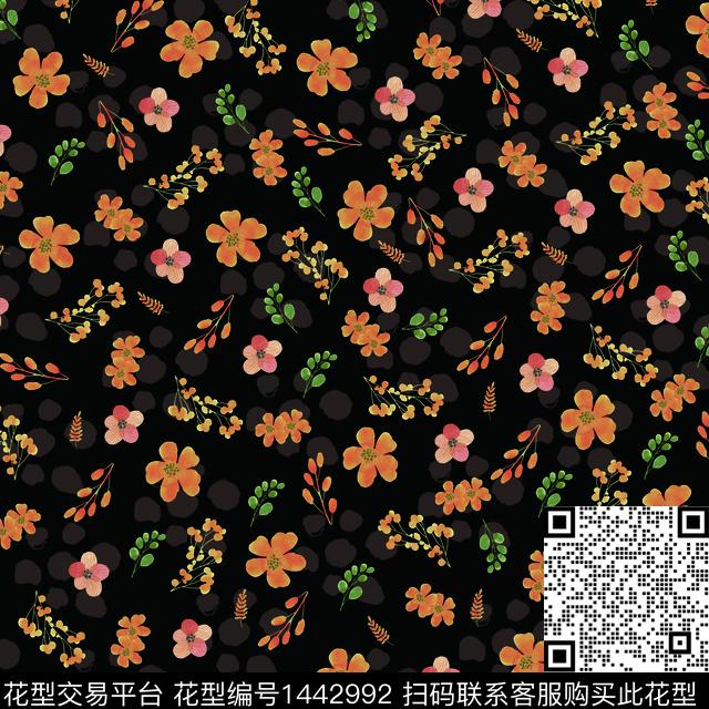 花卉满版散花传统华亿平台数码印花华亿平台下载（图片编号: 1442992） - 瓦栏（Walan）