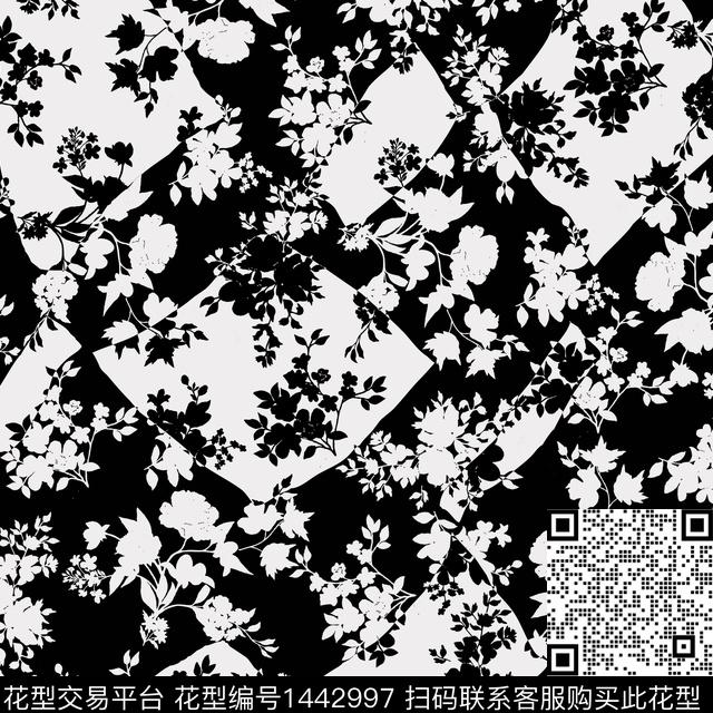 花卉满版散花传统华亿平台数码印花华亿平台下载（图片编号: 1442997） - 瓦栏（Walan）