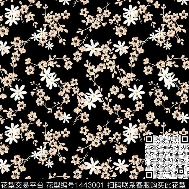 花卉满版散花传统华亿平台数码印花华亿平台下载（图片编号: 1443001） - 瓦栏（Walan）