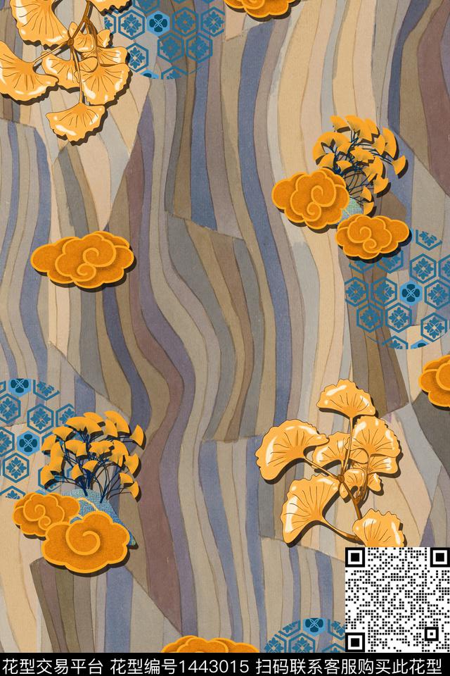 香云纱中国风复古旗袍花数码印花华亿平台下载（图片编号: 1443015） - 瓦栏（Walan）