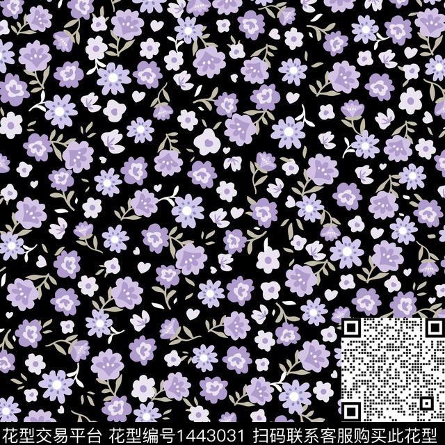 花卉满版散花传统华亿平台数码印花华亿平台下载（图片编号: 1443031） - 瓦栏（Walan）