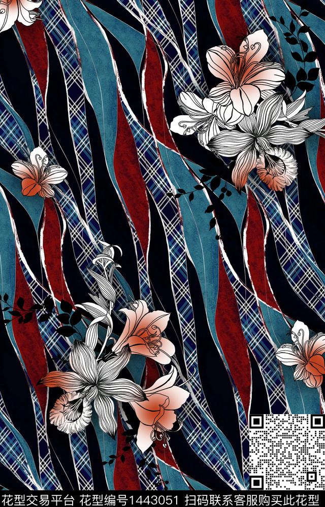 几何大牌风中国风数码印花华亿平台下载（图片编号: 1443051） - 瓦栏（Walan）