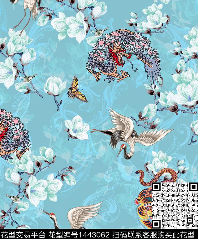 民族风花卉大牌风数码印花华亿平台下载（图片编号: 1443062） - 瓦栏（Walan）