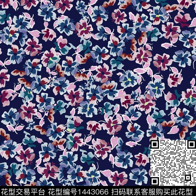 花卉满版散花小碎花传统印花华亿平台下载（图片编号: 1443066） - 瓦栏（Walan）