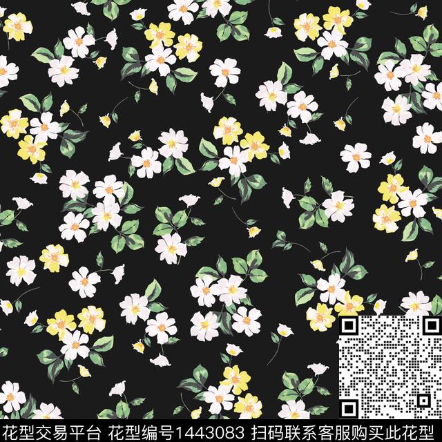 花卉满版散花小碎花传统印花华亿平台下载（图片编号: 1443083） - 瓦栏（Walan）