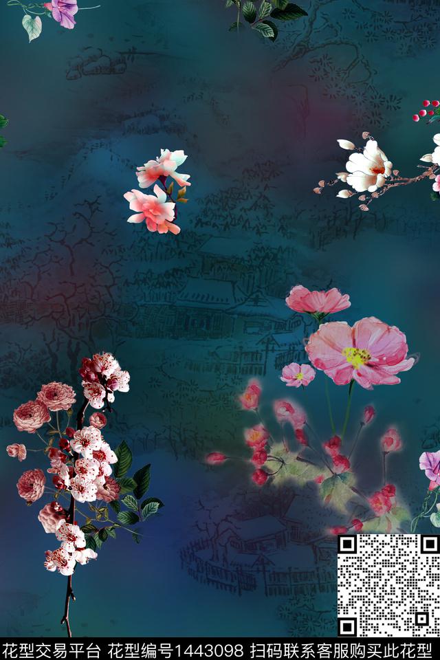 香云纱旗袍中国风数码印花华亿平台下载（图片编号: 1443098） - 瓦栏（Walan）