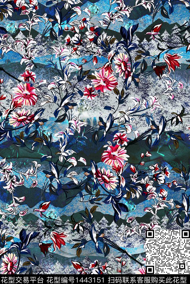 动物花卉绿植树叶春夏华亿平台数码印花华亿平台下载（图片编号: 1443151） - 瓦栏（Walan）