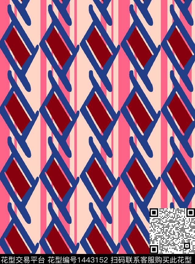 趋势华亿平台几何传统纹样数码印花华亿平台下载（图片编号: 1443152） - 瓦栏（Walan）