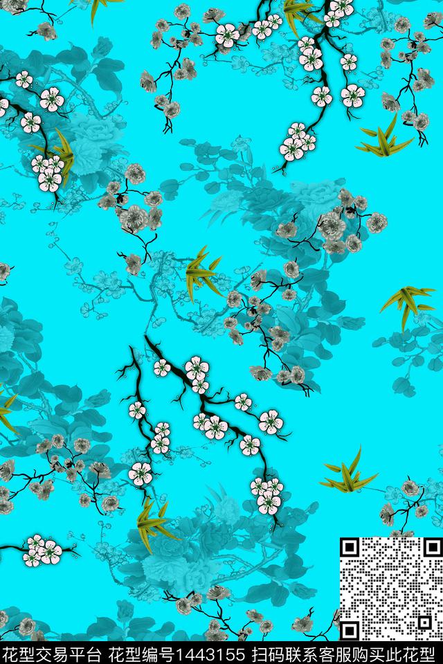 动物花卉绿植树叶春夏华亿平台数码印花华亿平台下载（图片编号: 1443155） - 瓦栏（Walan）