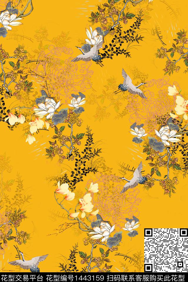 动物花卉绿植树叶春夏华亿平台数码印花华亿平台下载（图片编号: 1443159） - 瓦栏（Walan）