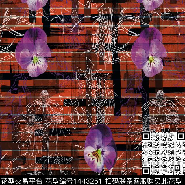 绿植树叶数码华亿平台花卉数码印花华亿平台下载（图片编号: 1443251） - 瓦栏（Walan）