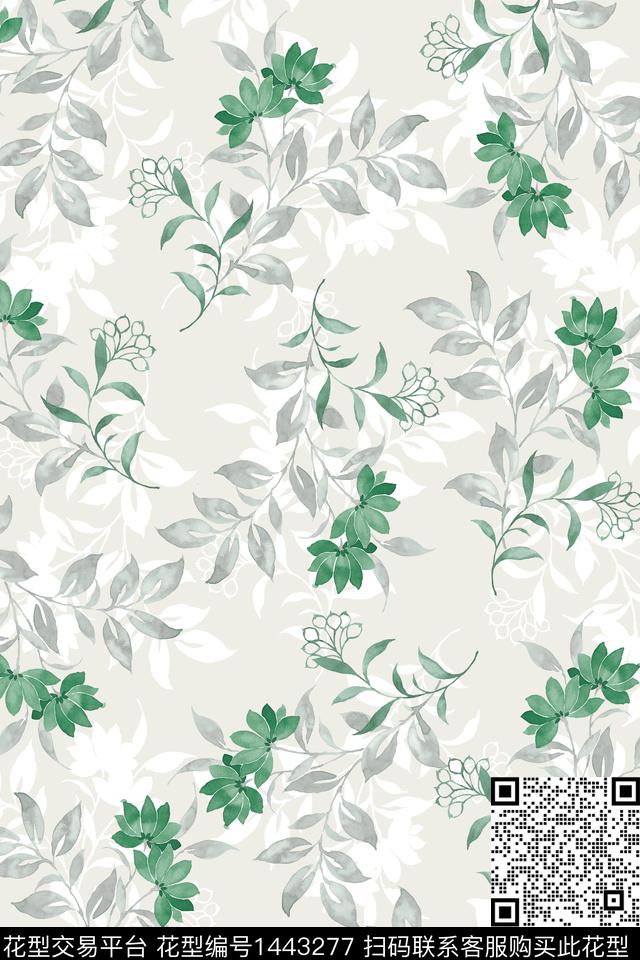 清爽底花卉花卉大牌风数码印花华亿平台下载（图片编号: 1443277） - 瓦栏（Walan）