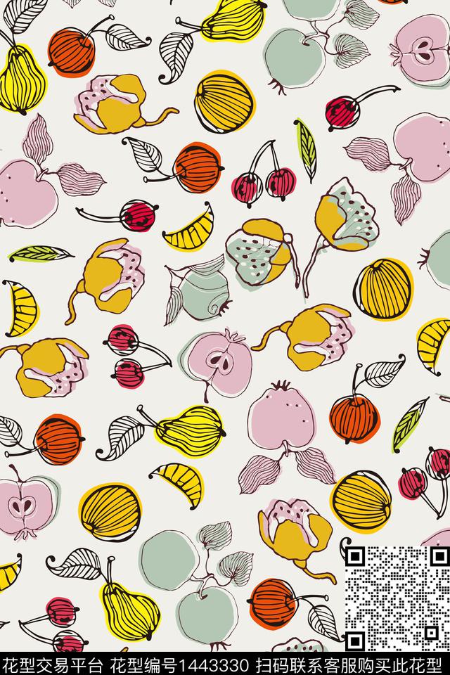 水果苹果柠檬传统印花华亿平台下载（图片编号: 1443330） - 瓦栏（Walan）