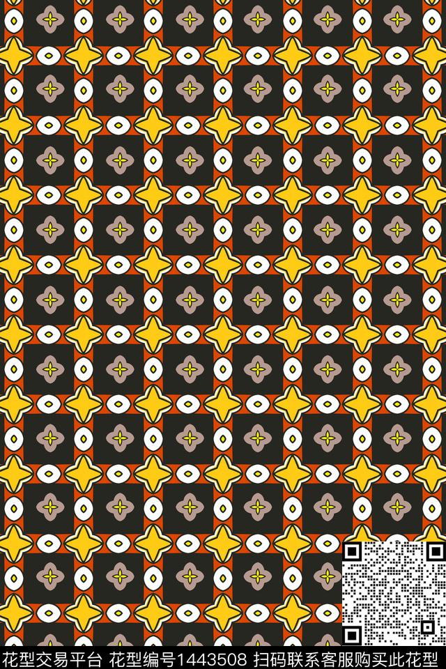 几何格子大牌风传统印花华亿平台下载（图片编号: 1443508） - 瓦栏（Walan）