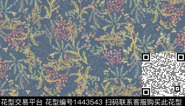 绿植树叶女装花卉数码印花华亿平台下载（图片编号: 1443543） - 瓦栏（Walan）