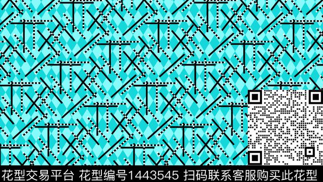 几何线条花卉女装数码印花华亿平台下载（图片编号: 1443545） - 瓦栏（Walan）