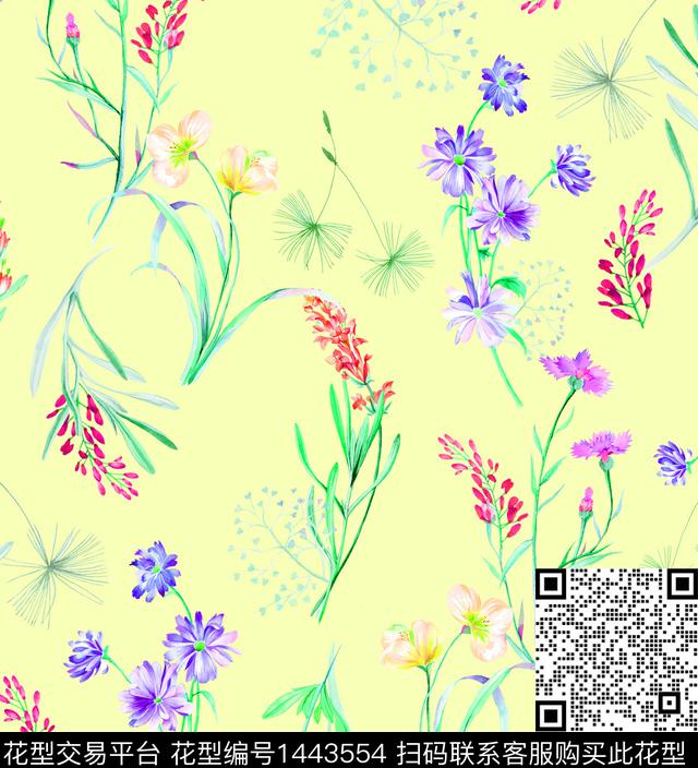 绿植树叶女装花卉数码印花华亿平台下载（图片编号: 1443554） - 瓦栏（Walan）