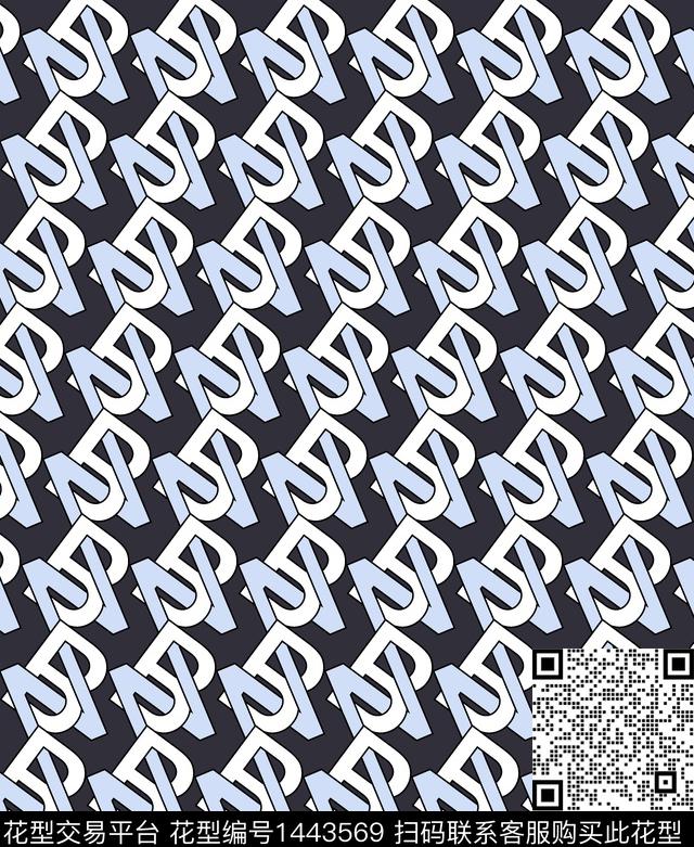 字母线条几何数码印花华亿平台下载（图片编号: 1443569） - 瓦栏（Walan）