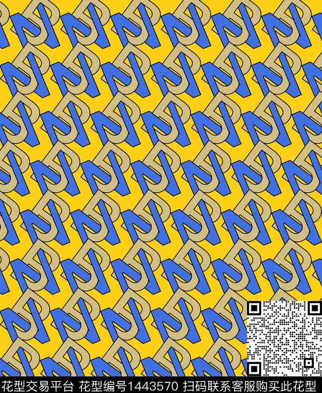 字母线条几何数码印花华亿平台下载（图片编号: 1443570） - 瓦栏（Walan）