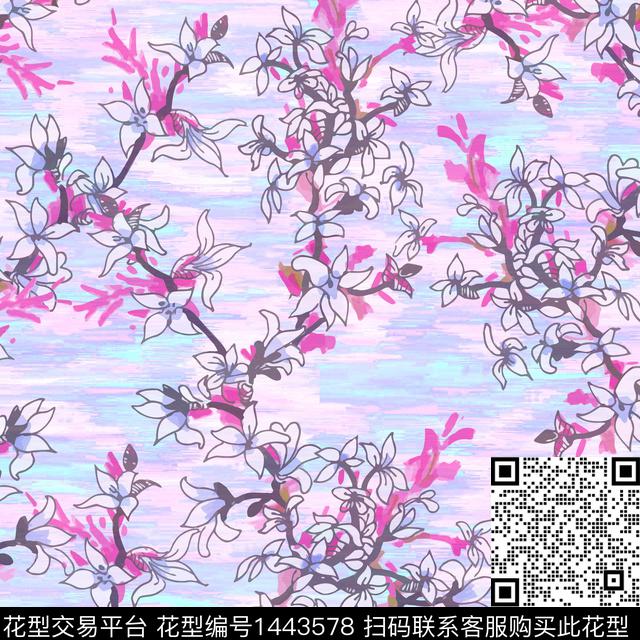 绿植树叶数码华亿平台花卉数码印花华亿平台下载（图片编号: 1443578） - 瓦栏（Walan）