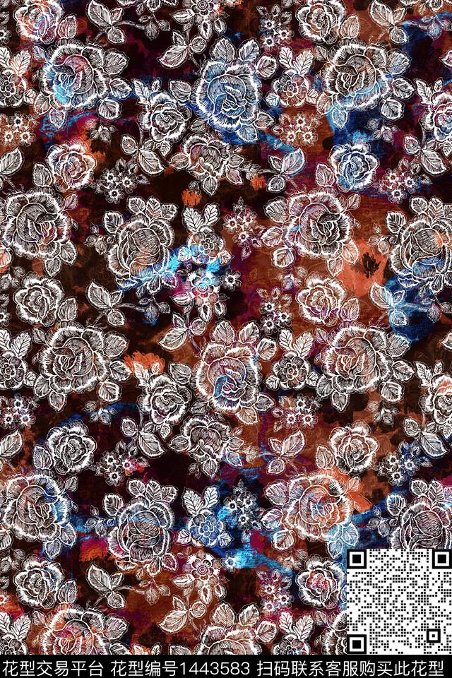 传统华亿平台老人花中老年装数码印花华亿平台下载（图片编号: 1443583） - 瓦栏（Walan）