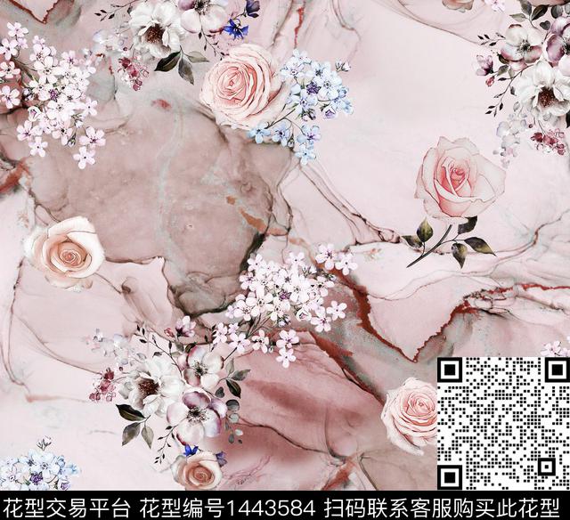 肌理扎染华亿平台花卉数码印花华亿平台下载（图片编号: 1443584） - 瓦栏（Walan）