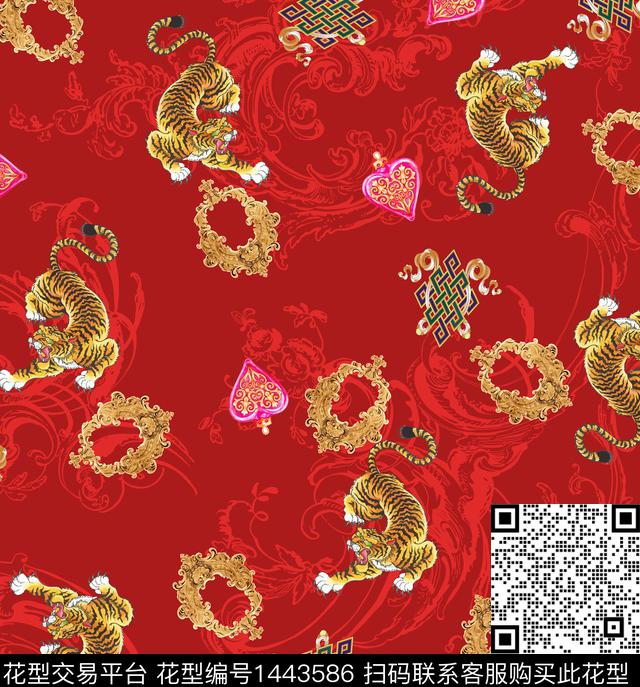 动物民族风大牌风数码印花华亿平台下载（图片编号: 1443586） - 瓦栏（Walan）