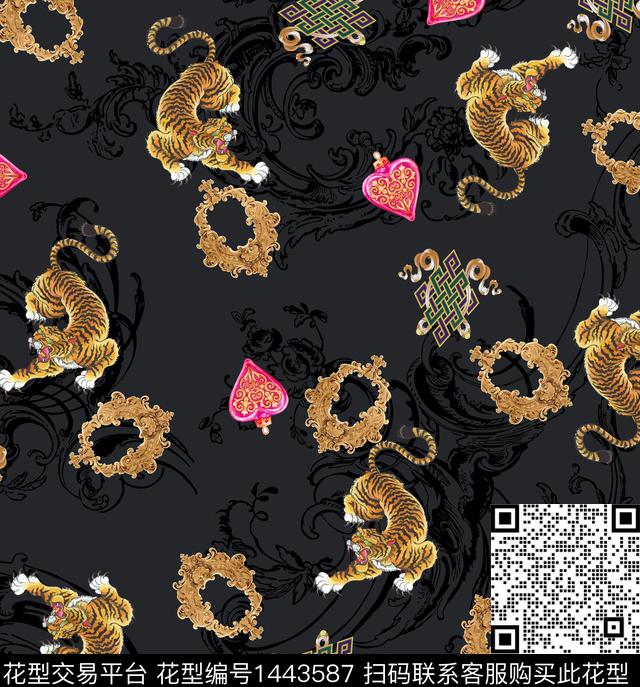 动物民族风大牌风数码印花华亿平台下载（图片编号: 1443587） - 瓦栏（Walan）