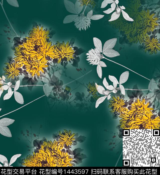 连衣裙女装花卉传统印花华亿平台下载（图片编号: 1443597） - 瓦栏（Walan）