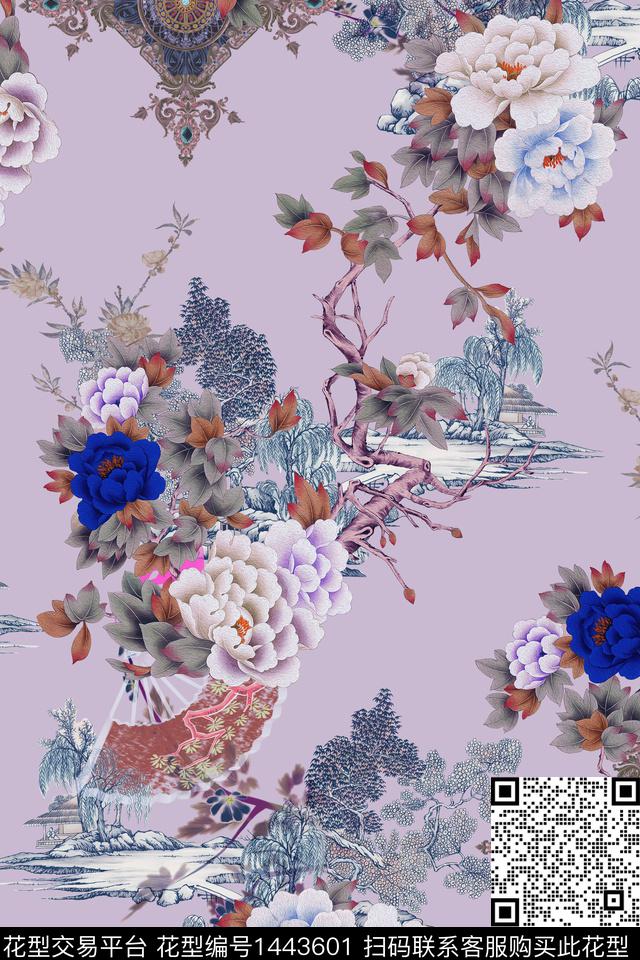 数码华亿平台香云纱旗袍数码印花华亿平台下载（图片编号: 1443601） - 瓦栏（Walan）