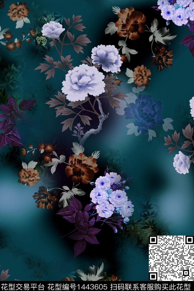 香云纱旗袍古风数码印花华亿平台下载（图片编号: 1443605） - 瓦栏（Walan）