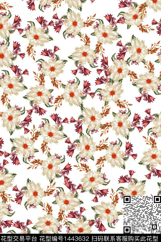 绿植树叶雪纺大牌风数码印花华亿平台下载（图片编号: 1443632） - 瓦栏（Walan）