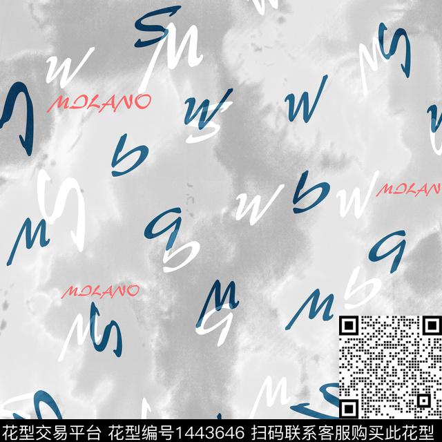 字母扎染华亿平台男装传统印花华亿平台下载（图片编号: 1443646） - 瓦栏（Walan）