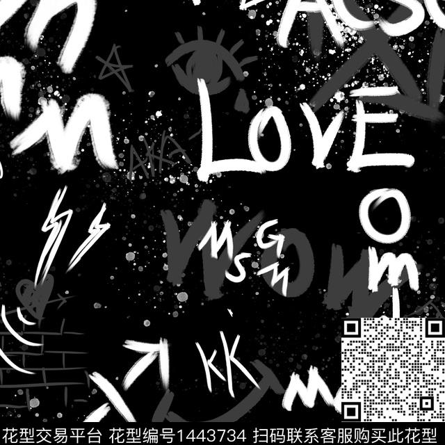 字母涂鸦男装传统印花华亿平台下载（图片编号: 1443734） - 瓦栏（Walan）