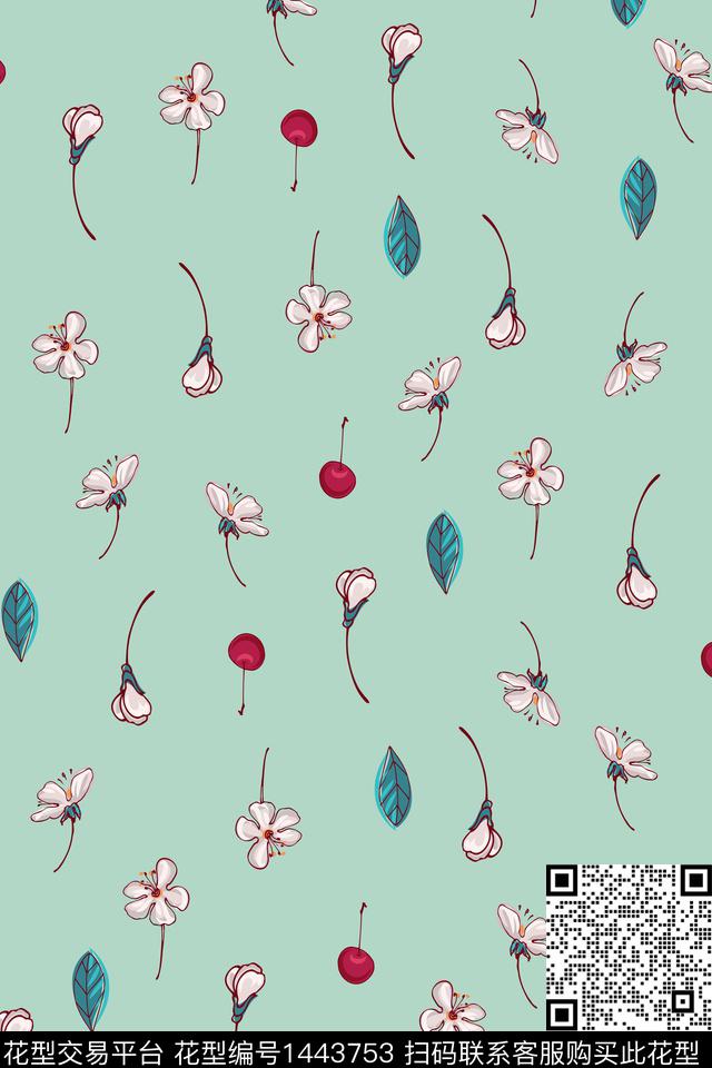 樱桃雪纺小碎花传统印花华亿平台下载（图片编号: 1443753） - 瓦栏（Walan）