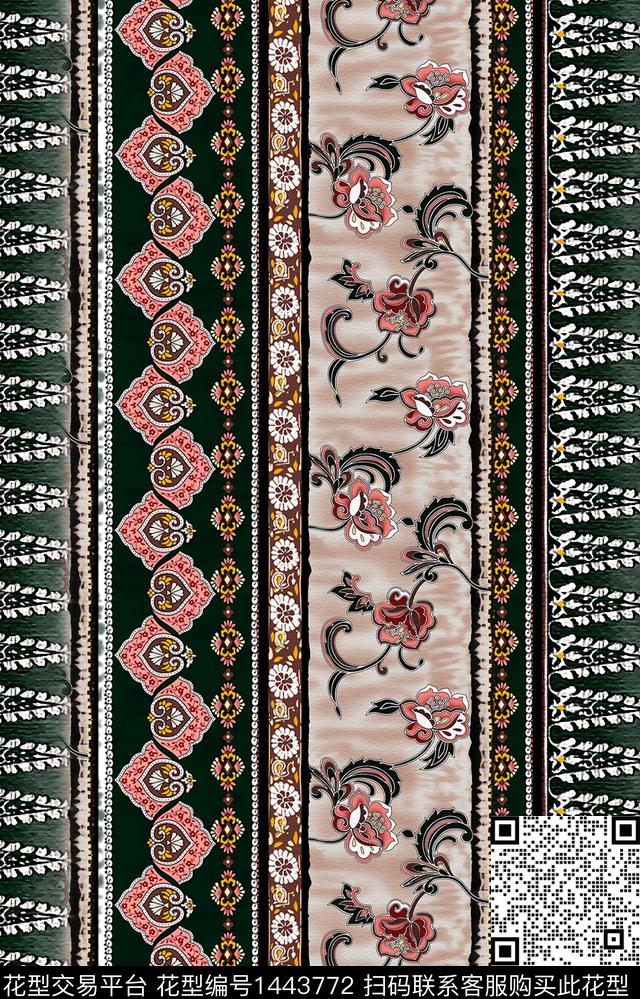 几何大牌风中国风数码印花华亿平台下载（图片编号: 1443772） - 瓦栏（Walan）