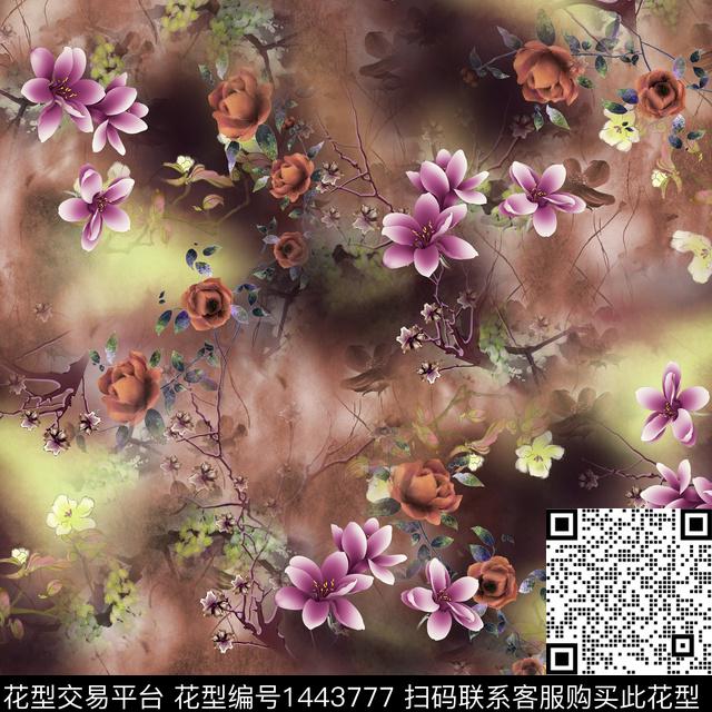 香云纱旗袍古风数码印花华亿平台下载（图片编号: 1443777） - 瓦栏（Walan）