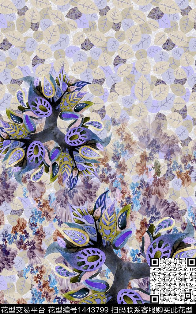 定位花扎染华亿平台民族风数码印花华亿平台下载（图片编号: 1443799） - 瓦栏（Walan）