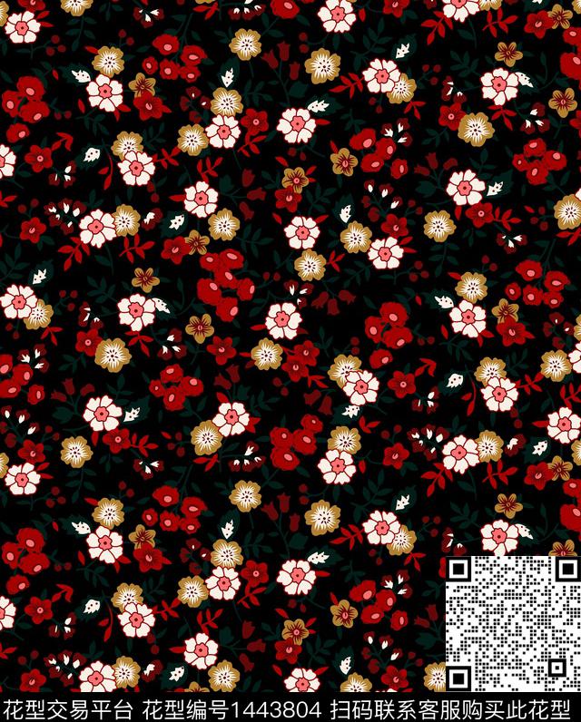 花卉小碎花手绘花卉数码印花华亿平台下载（图片编号: 1443804） - 瓦栏（Walan）