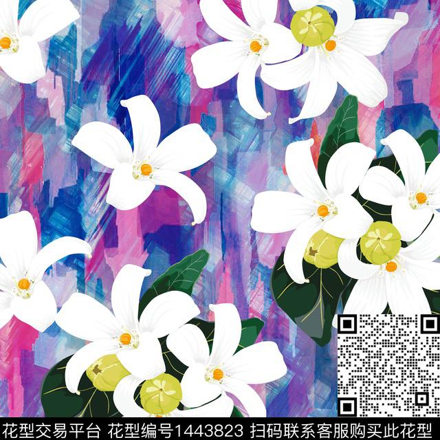 绿植树叶数码华亿平台花卉数码印花华亿平台下载（图片编号: 1443823） - 瓦栏（Walan）