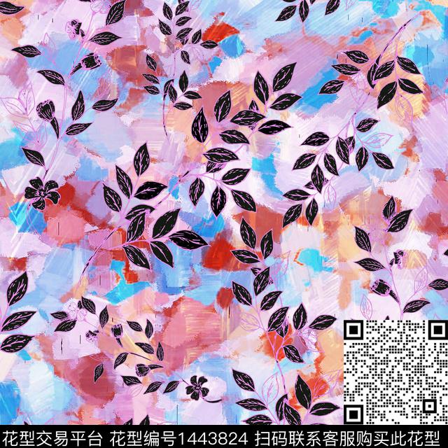 绿植树叶数码华亿平台花卉数码印花华亿平台下载（图片编号: 1443824） - 瓦栏（Walan）